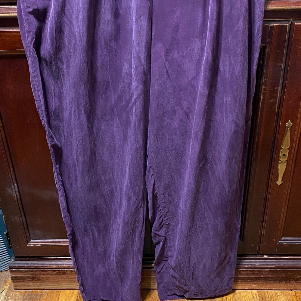 August Max Woman vintage plus size 26 purple suede looking rayon pants